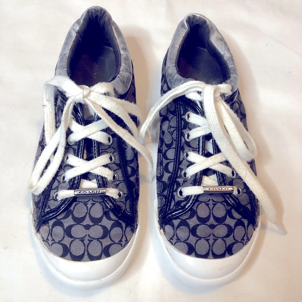 Coach Francesca black gray sneakers silver detail